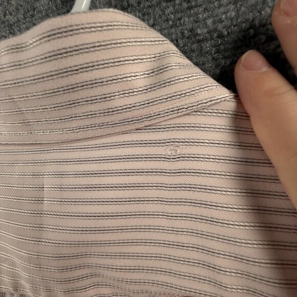 Faconnable Long Sleeve Button Up Shirt Women Pink Striped Large Cotton Adult - Picture 15 of 16